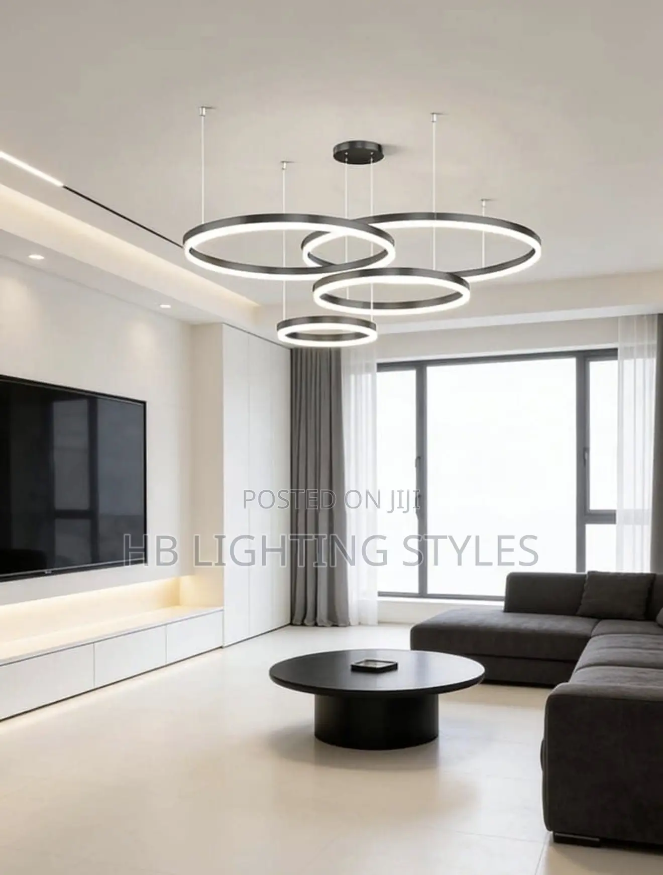 Modern Led Chandelier Brushed Ring