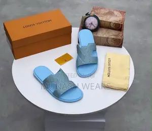 Blue Louis Vuitton Monogram Slipers