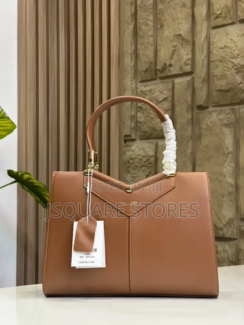 VERSSE Structured Leather Handbag Available in Colours Quality