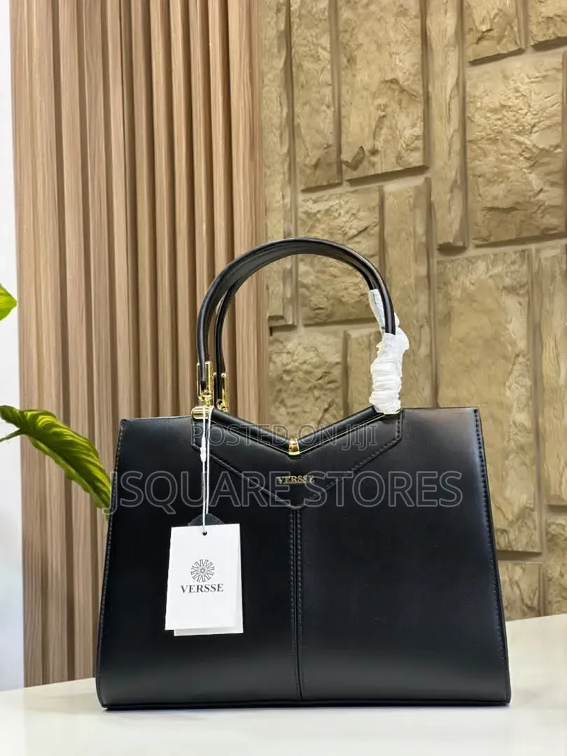 VERSSE Structured Leather Handbag Available in Colours Quality