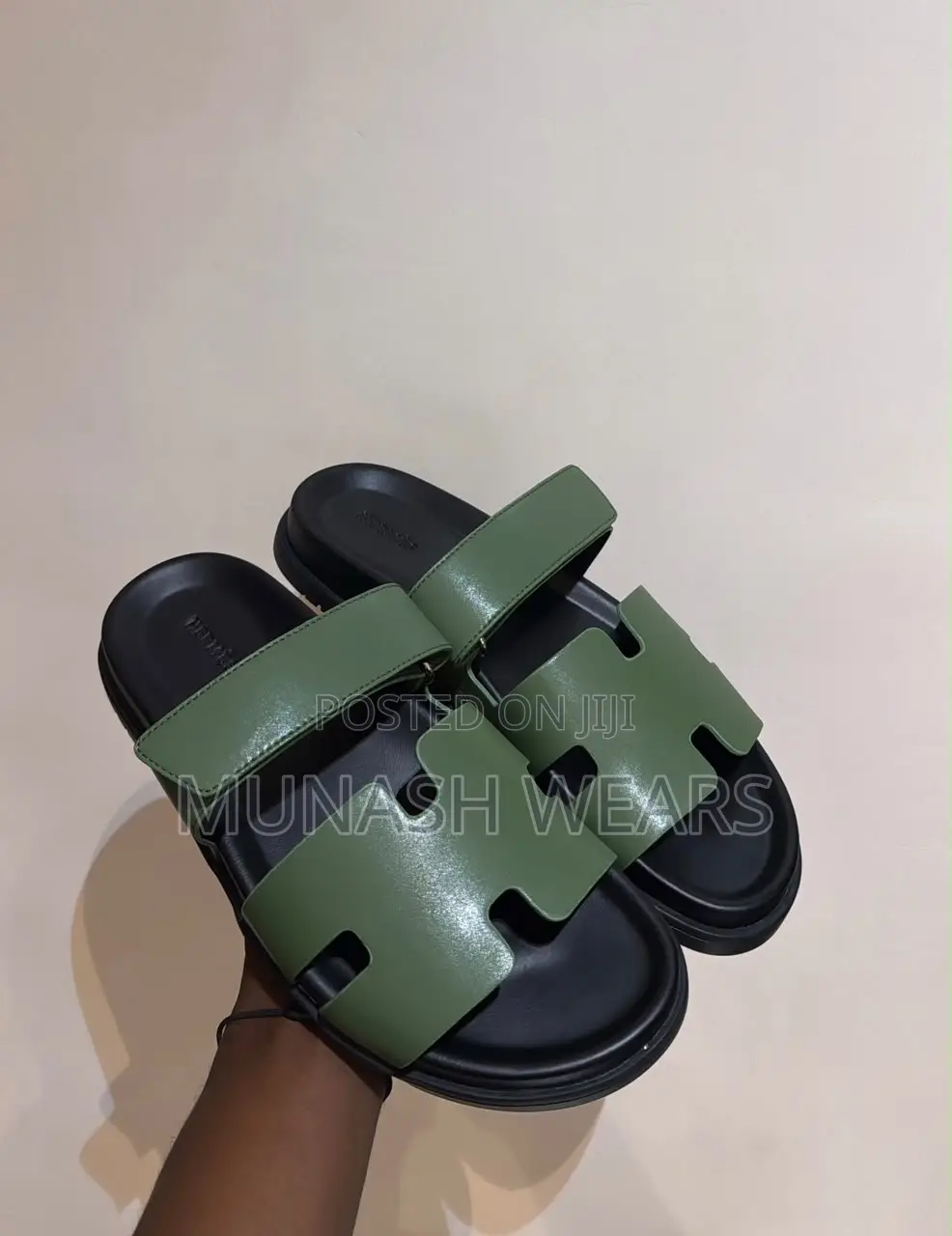 Hermes Double Belt Palm Slipers 40-46