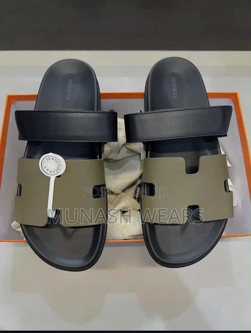 Hermes Double Belt Palm Slipers 40-46