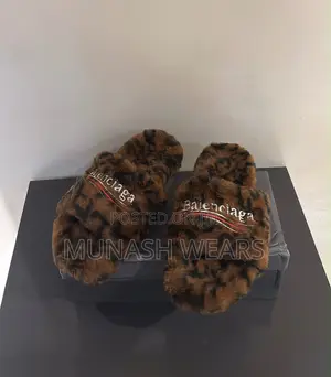 BALENCIAGA Fur Leopard Slide