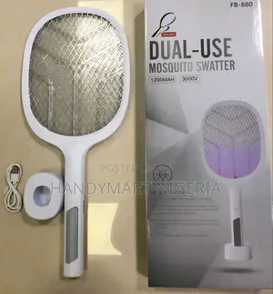 Rechargeable Electric Mosquito Swatter and Trap With a Charging Base
