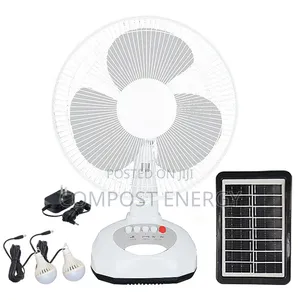 Rechargeable Table Fan With 2bulbs and Panel