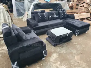 Good Quality Fabric Lshap Sofas Center Table With Single Seater