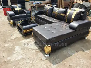 Good Quality Leather Sofa Lshap Center Table With Single Seater