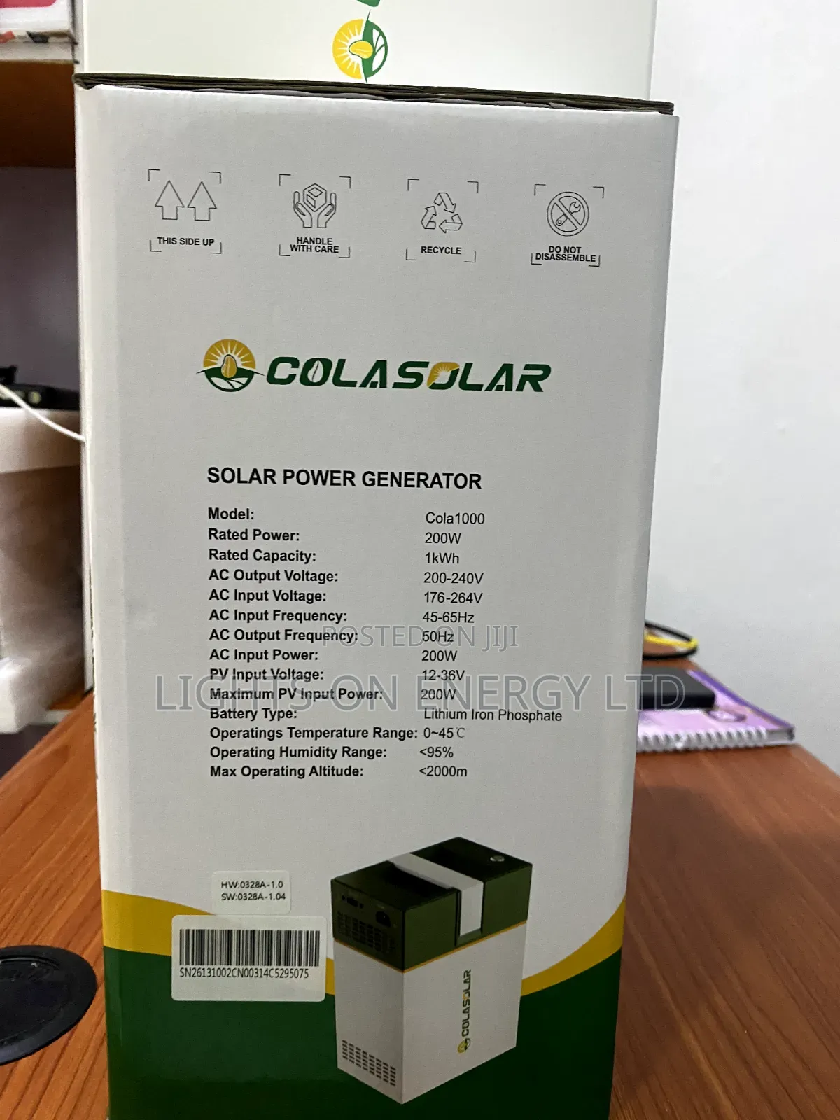 Cola1000 Solar Generator 200w Output