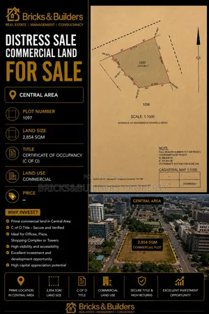 Prime 2854sqm Commercial Land With C of O for Sale in Central Area Abj