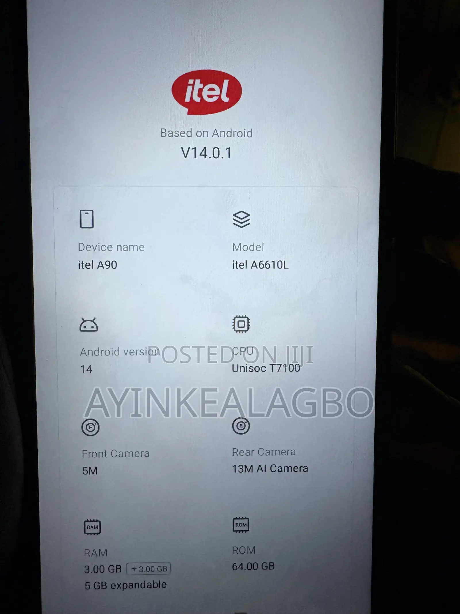 Itel A90 64 GB Blue