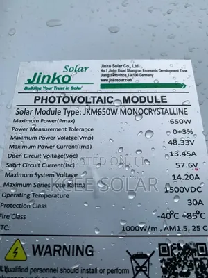 650W Jinko Solar Panel