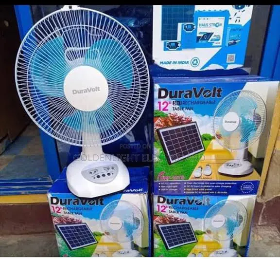 Duravolt 12inch Rechargeable Table/Wall Fan