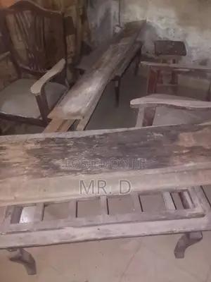 5-Set Chairs, Standing Mirror Raw Planks