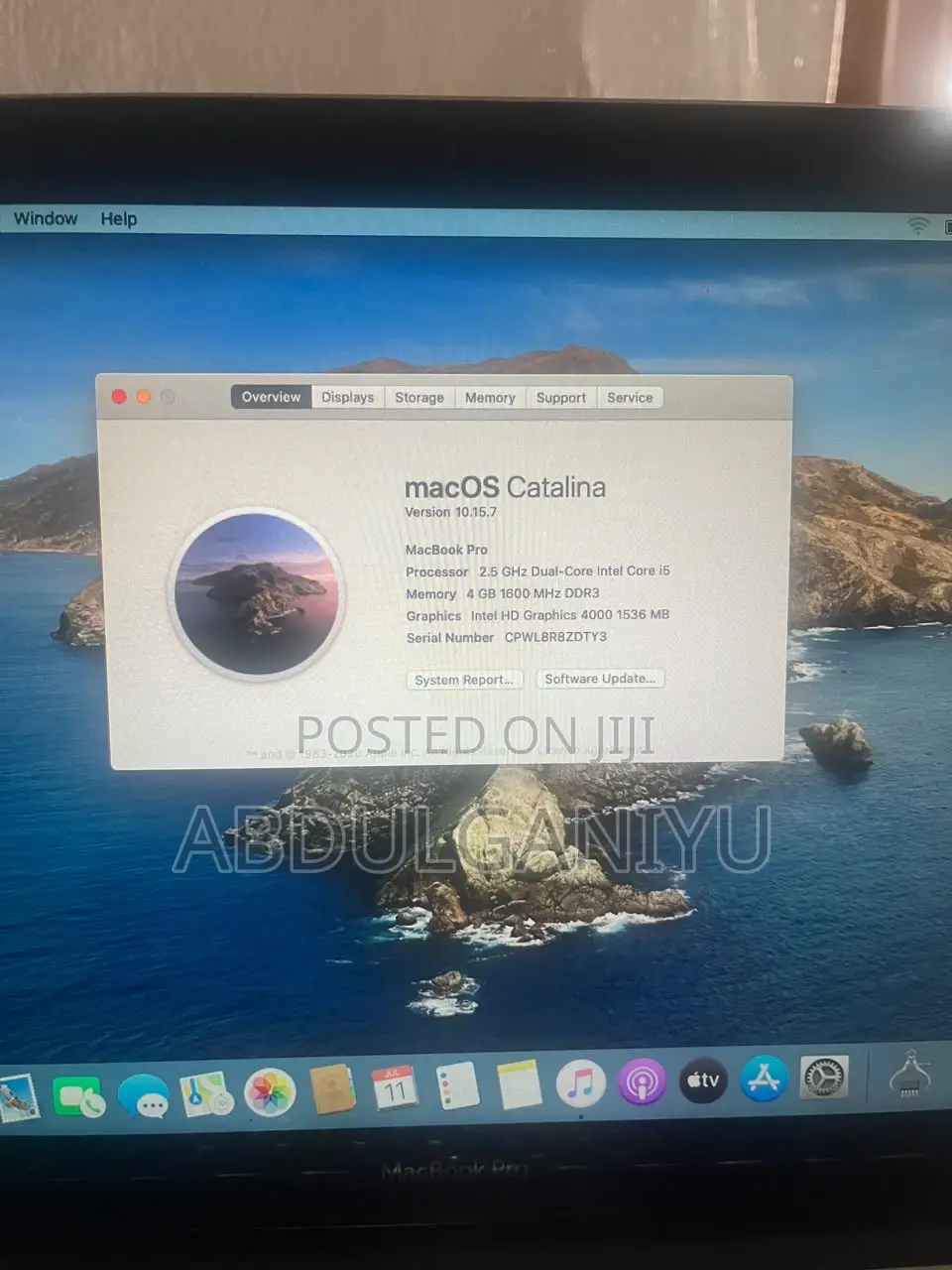 Laptop Apple MacBook 4GB Intel Core 5 SSD 500GB