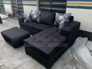 Quality Fabric Lshap Sofas With Center Table N Troll Pillows