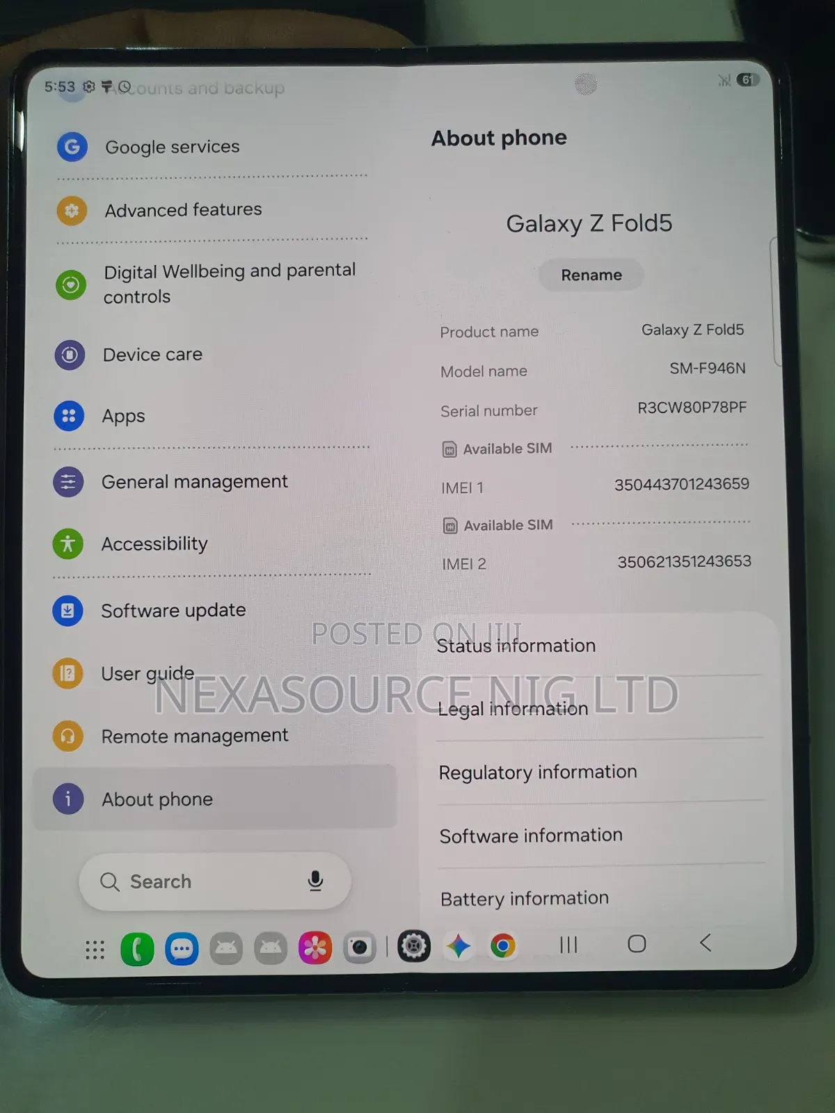 Samsung Galaxy Z Fold 5 256 GB Blue