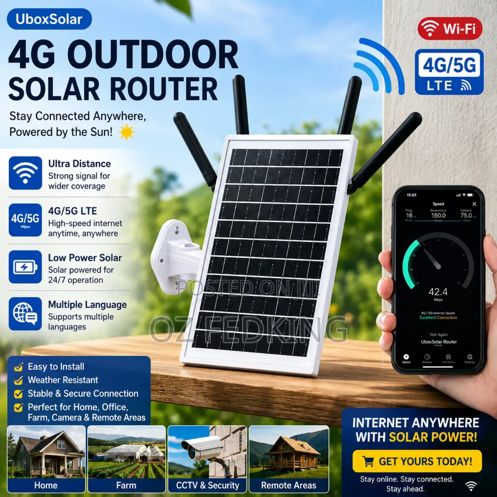 4g Ubox Outdoor Solar Router