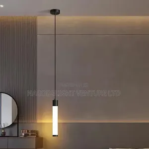 Modern Bedside Long Tube Hanging Lamp