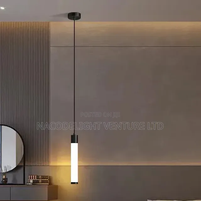 Modern Bedside Long Tube Hanging Lamp