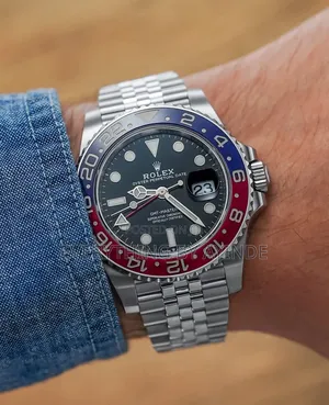 Rolex Wrist Watch Analog and Digital Sliver and Rainbow With Black