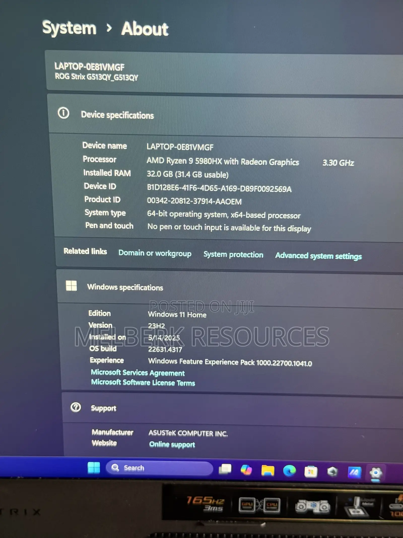 Laptop Asus ROG Strix G15 32GB AMD SSD 1T