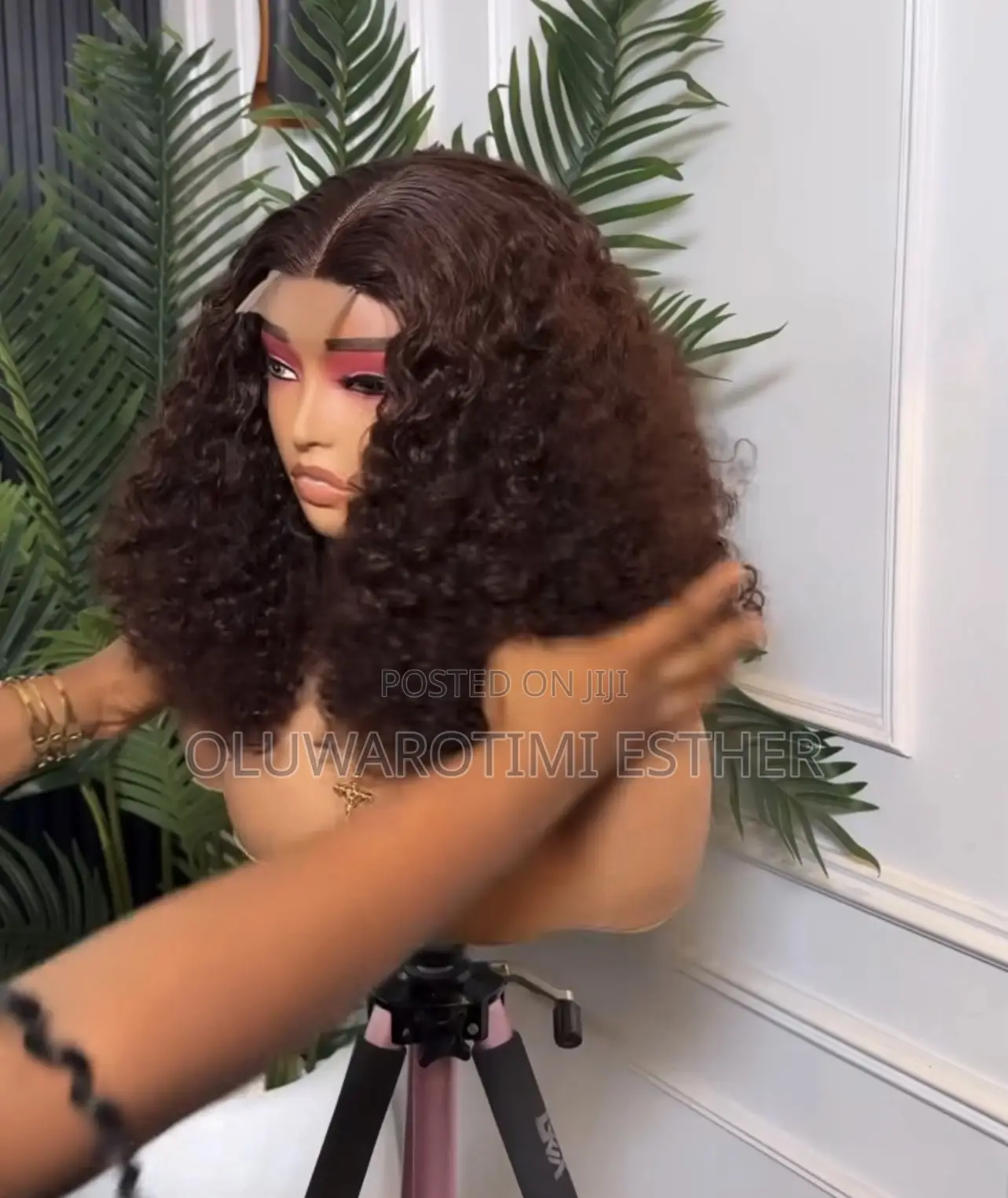 12” Brown Curly Blend Wig