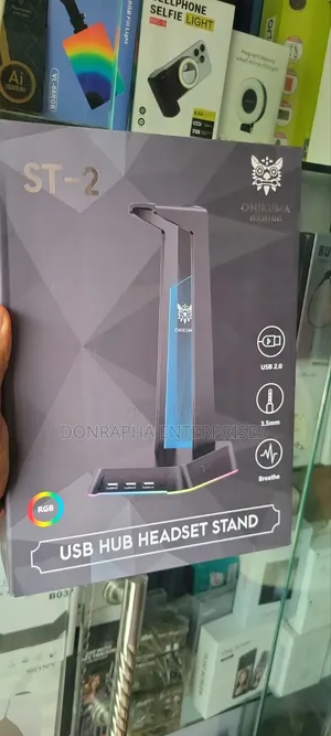 ONIKUMA ST-2 RGB Gaming Headset Stand With 3 USB Hub 3.5mm
