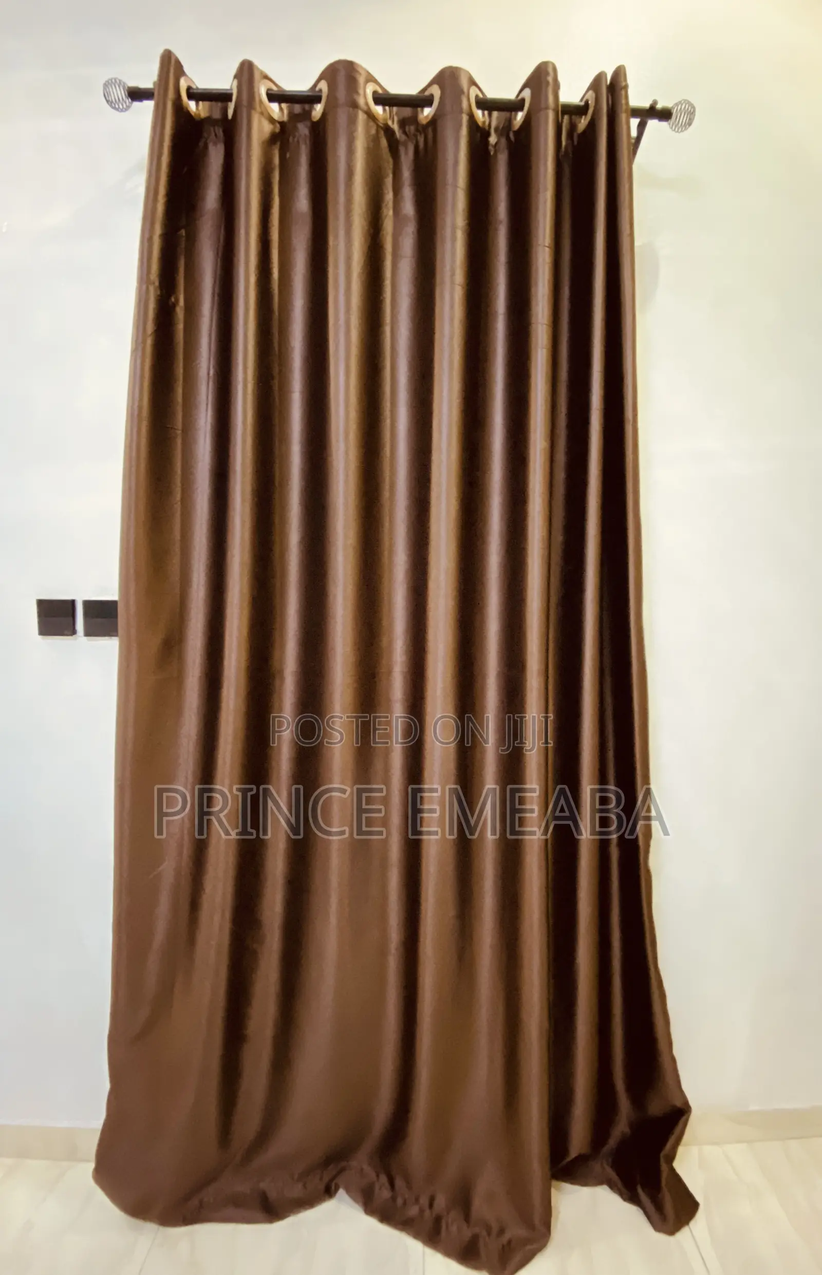 Pure Brown Window Curtain