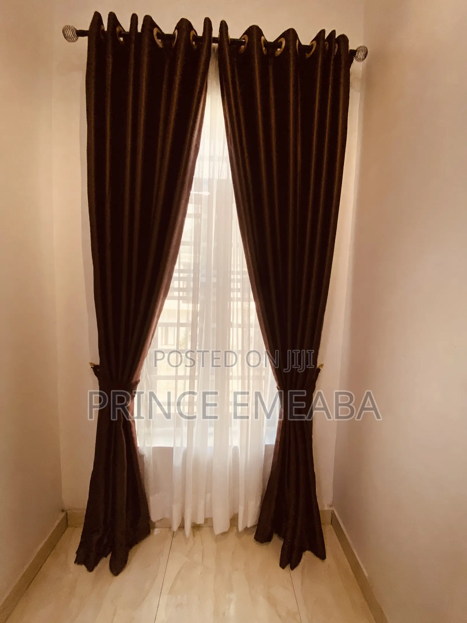 Pure Brown Window Curtain