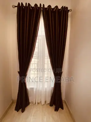 Pure Brown Window Curtain
