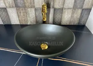 Black Oval Shape Countertop Wash Hand Basin