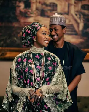 Floral Embroidered Caftan Dark Agbada Set