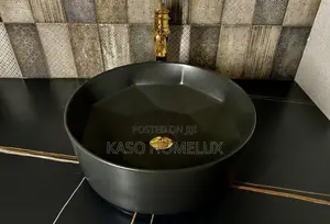 Black Round Countertop Wash Hand Basin