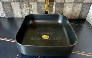 Black Square Shaped Countertop Wash Hand Basin
