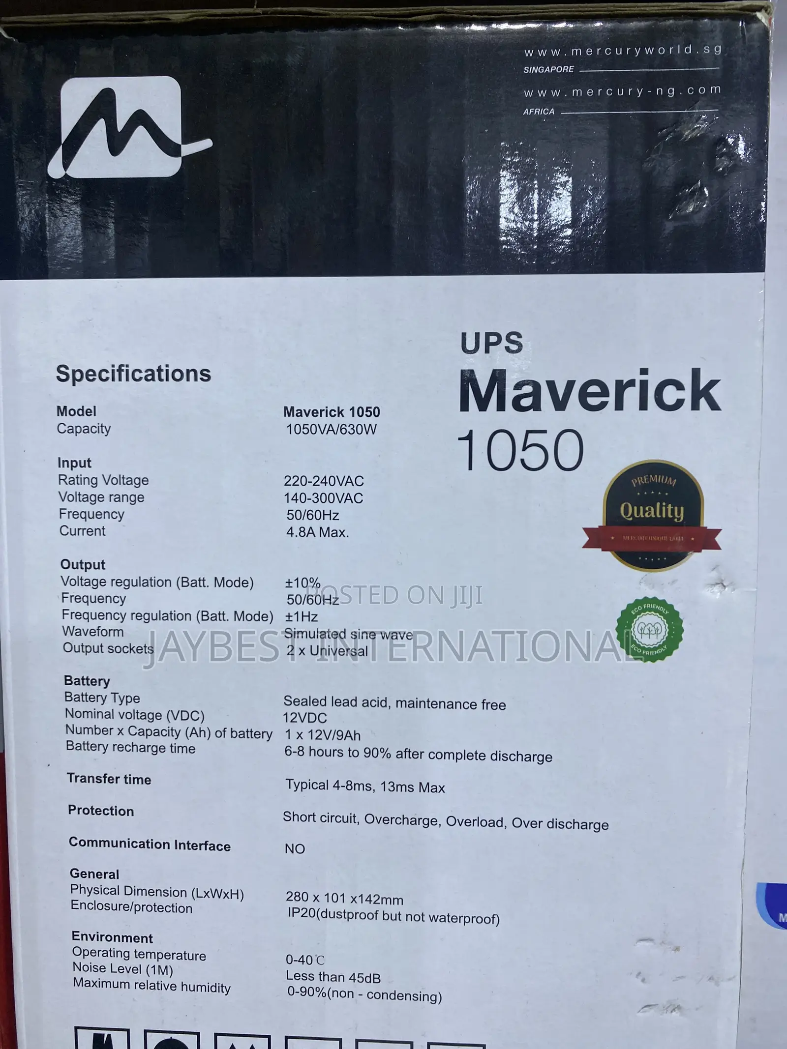 Mercury 1050VA Maverick UPS