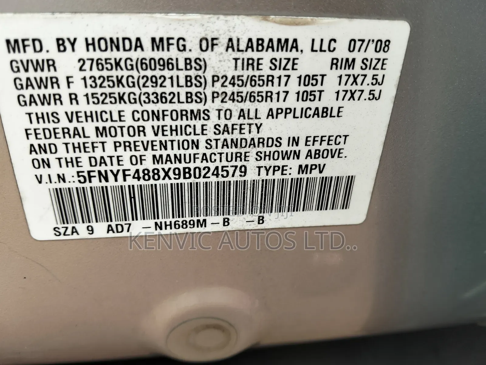 Honda Pilot 2009 Silver