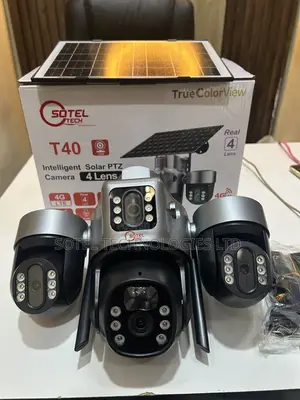4 Lens 4G Solar CCTV Camera PTZ V380 Night Vision | Motion Detection