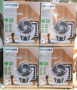 Multipiurpose Solar Rechargeable Box Fan With Bulb 15% OFF
