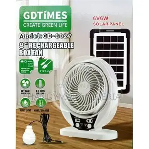 Multipiurpose Solar Rechargeable Box Fan With Bulb 15% OFF
