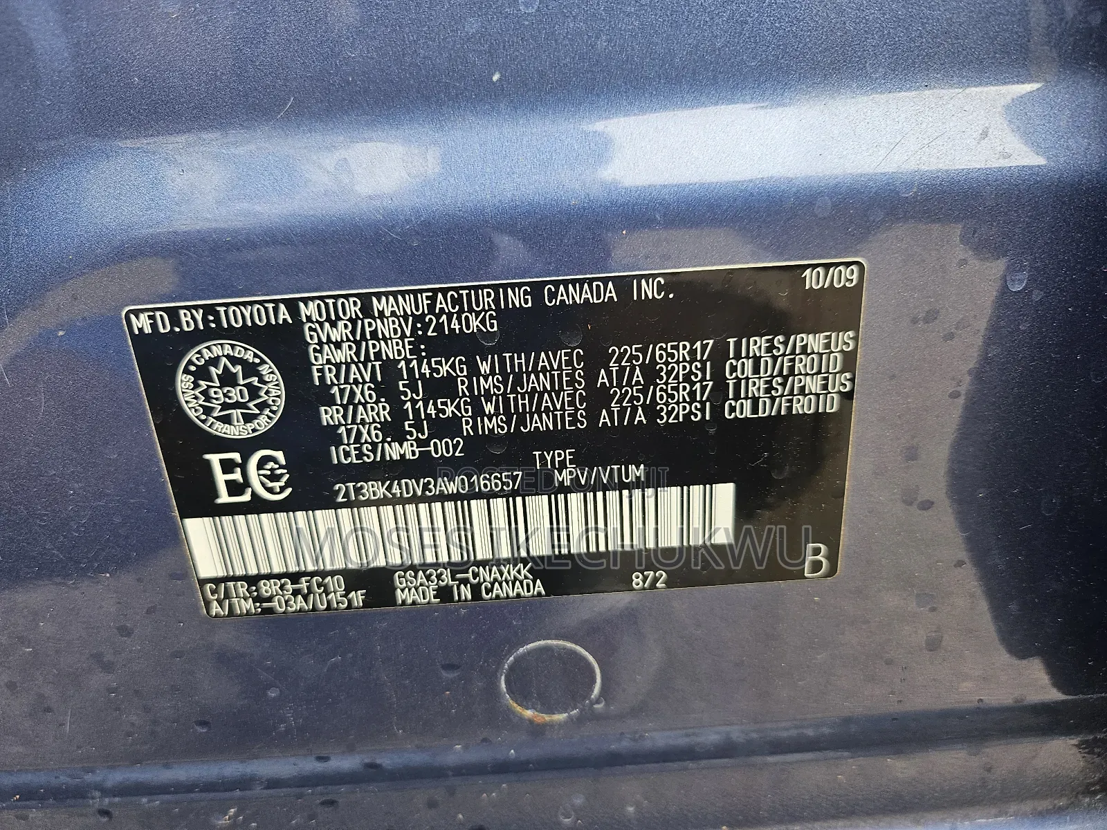 Toyota RAV4 2010 Blue