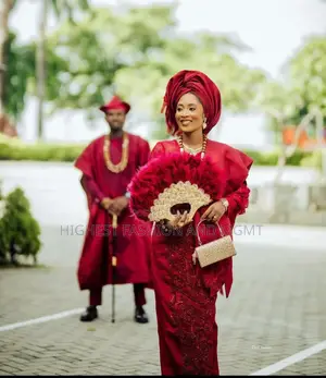 Cobalt Blue Appliqué Gown Agbada Outfit