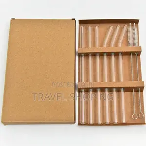 Reusable Glass Straw Set| Eco-Friendly, Heat-Resistant for Travel