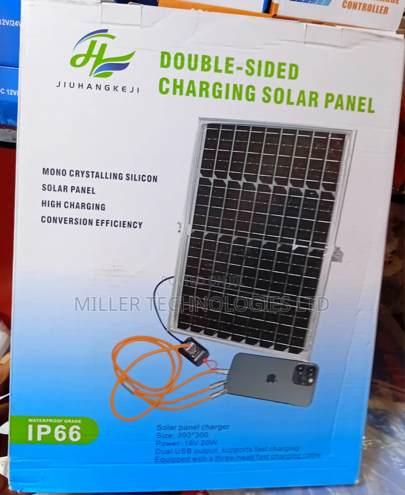 Double Sided Charging Solar Panel 20w