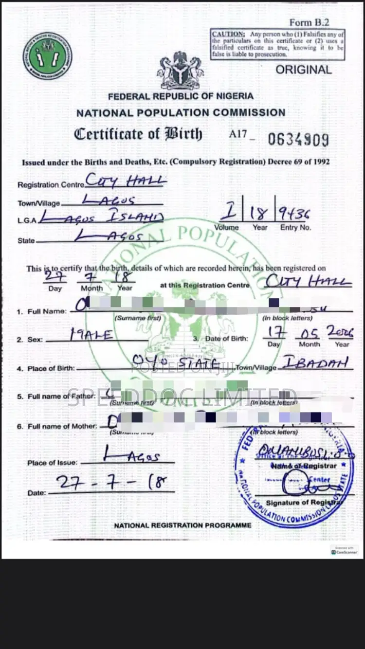 Birth Certificate