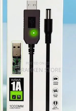 USB 5V to 9v/12v Power Boost Cable Converter – Router UPS Cable