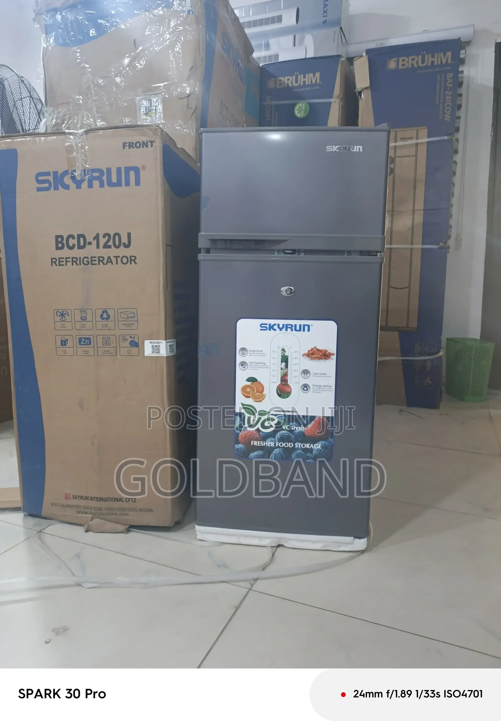 Skyrun BCD-120 120L Double Door Refrigerator
