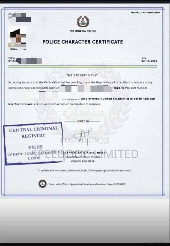 Police Character Certificate