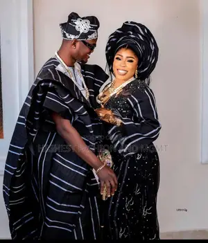 Striped Aso Oke Gown Agbada Set