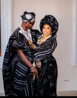 Striped Aso Oke Gown Agbada Set
