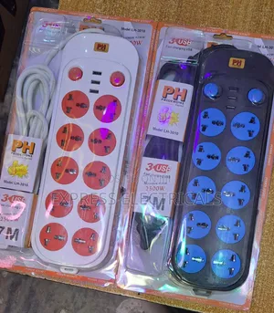 PH PRIDEHOME 12-Way Extention Socket + 3 USB + 7m Wire